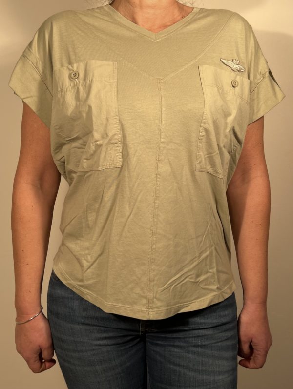 Tee-shirt kaki aeronautica militare femme