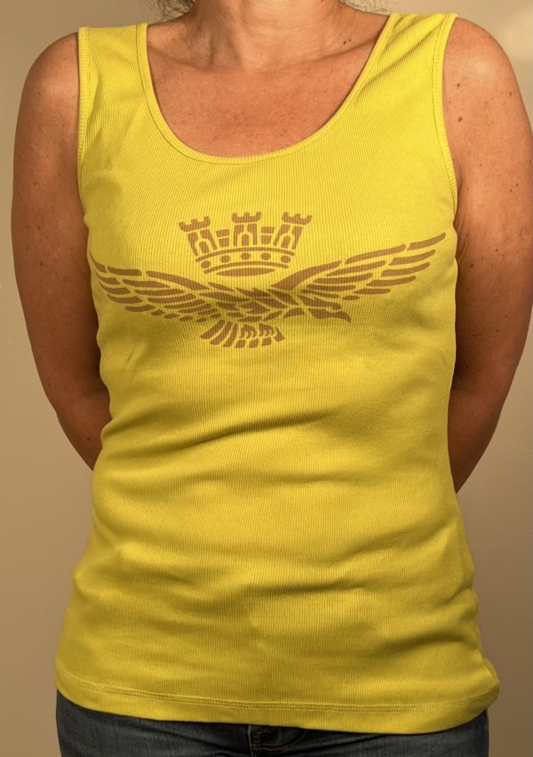 Tee-shirt jaune aeronautica militare femme
