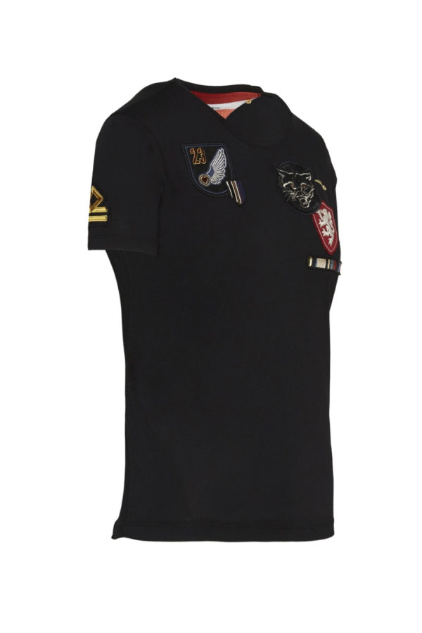 t-shirt noir ecussons aeronautica militare