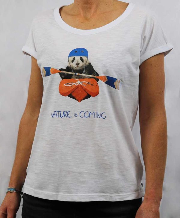 T-shirt blanc canoe Nature is coming