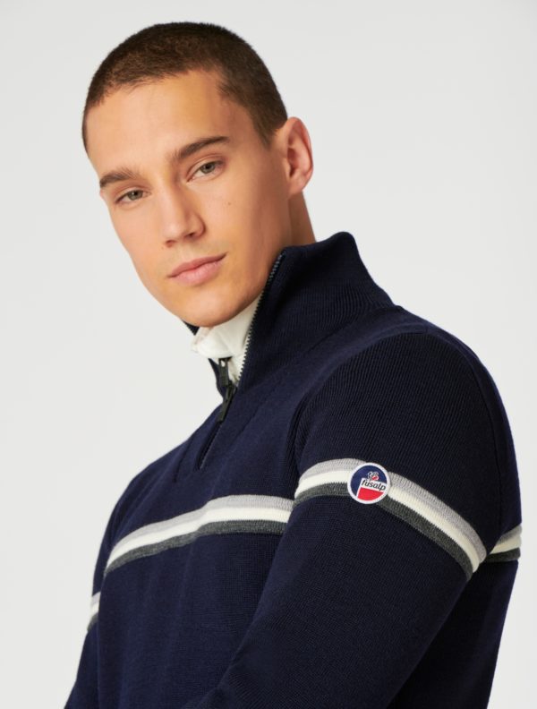 pull bleu marine fusalp