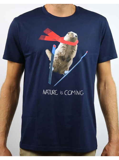 Tee-shirt Flying Marmotte Nature Is Coming
