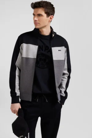 Sweatshirt zippé tricolore en coton – EDEN PARK