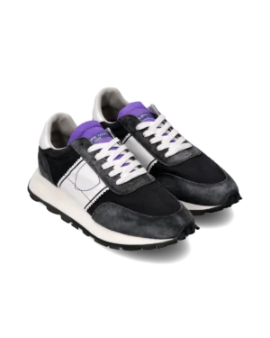 Baskets Running Tour Femme, Noir et Violet – Philippe Model