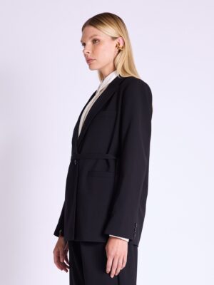 Blazer VANINA | Blazer oversize noir avec ceinture – BERENICE