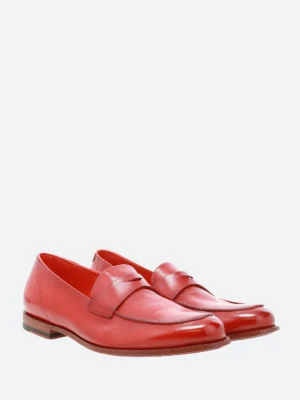MOCASSIN CUIR PANTANETTI ROUGE