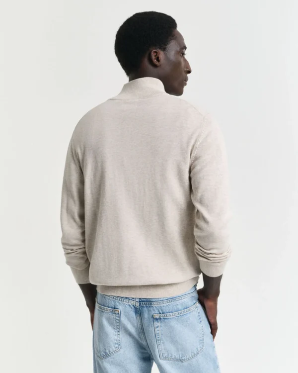 Pull-Coton-demi-zip-Gant-arriere