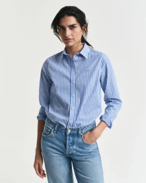 Chemise regular fit en popeline à rayures – Gant