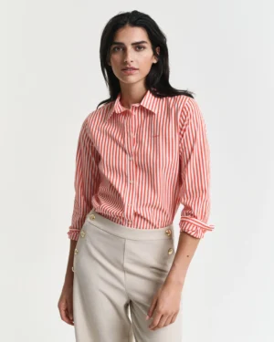 Chemise regular fit en popeline à rayures – Gant