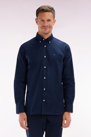 Chemise en coton pinpoint marine – Eden Park