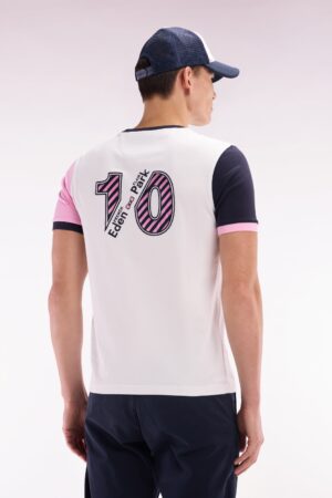 T-shirt colorblock en coton blanc broderie 10 coupe droite – Eden Park