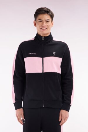 Sweatshirt New Zealand en molleton coton noir et rose coupe décontractée – Eden Park