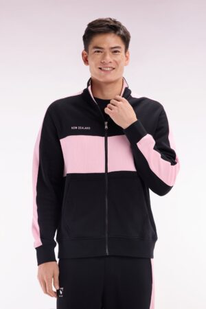 Sweatshirt New Zealand en molleton coton noir et rose coupe décontractée – Eden Park