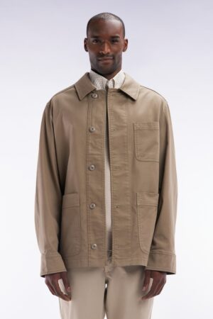 Surchemise à poches plaquées en coton stretch sable – Eden Park