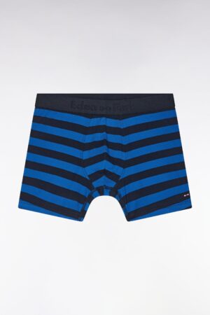 Lot de deux boxers unis et cerclés en jersey de coton stretch marine – Eden Park