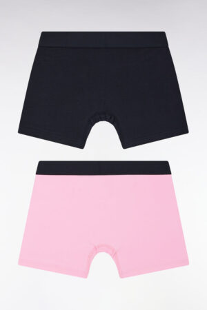 Lot de trois boxers en jersey de coton unis noir, marine et rose – Eden Park