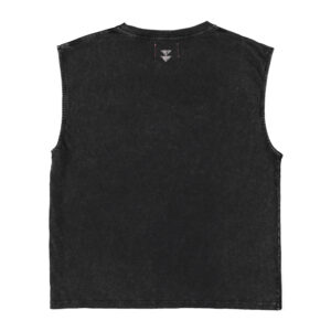 T-shirt sans manches col rond Lavé noir imprimé « love bandit » – Sisters Department