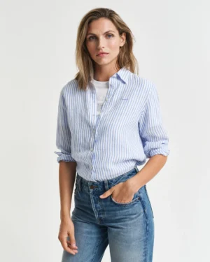 Chemise coupe regular en lin à rayures – Gant