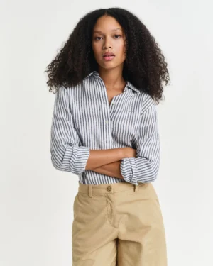Chemise en lin rayée coupe classique – Gant