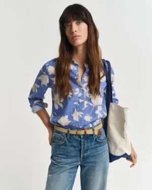 Chemise coupe regular en lin avec imprimé floral – Gant