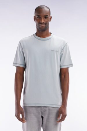 T-shirt en coton gris moyen surteint coupe décontractée – Eden Park