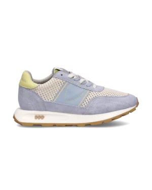 Baskets Running Tour Femme, Crème et Bleu Ciel – Philippe Model