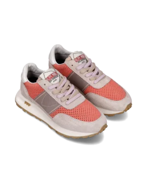 BASKETS RUNNING TOUR FEMME CREME ET CORAIL – PHLIPPE MODEL