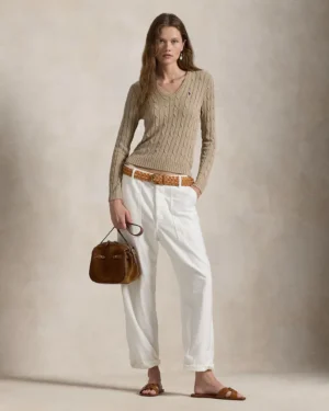 Pull col en V torsadé en coton – Ralph Lauren