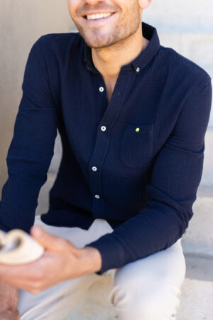 Chemise Navy en gaze de coton – Gili’s