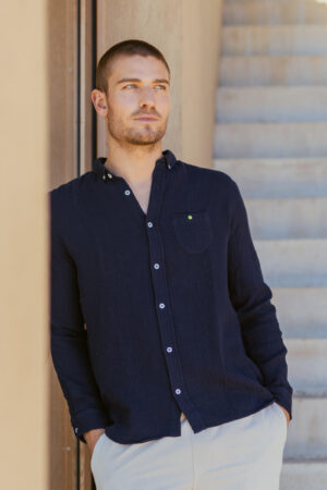 Chemise Navy en gaze de coton – Gili’s