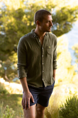 Chemise Kaki en gaze de coton – Gili’s