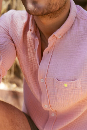 Chemise Rose en gaze de coton – Gili’s