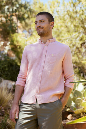 Chemise Rose en gaze de coton – Gili’s