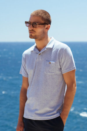 Terry cloth polo Melange Blue – Gili’s
