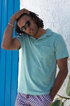 Terry cloth polo Almond Green – Gili’s