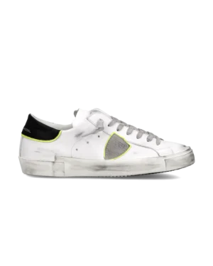 Baskets Prsx Homme, Blanc et Noir – Philippe Model