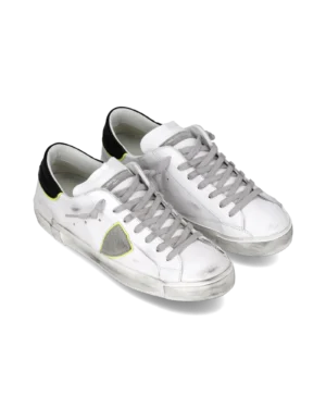 Baskets Prsx Homme, Blanc et Noir – Philippe Model