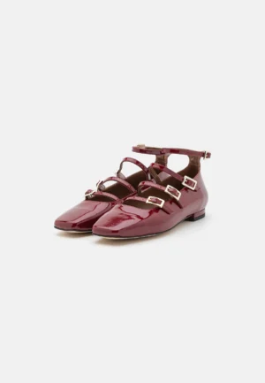 BALLERINES EN CUIR VERNIS Rouge Bordeaux ALOHAS