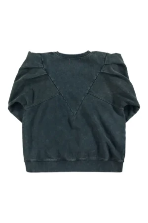 Sweat-shirt ajusté Noir délavé avec petit logo imprimé – Sisters Department