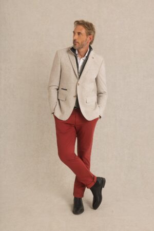 Blazer Ajusté Uni avec Parmenture – Vicomte a