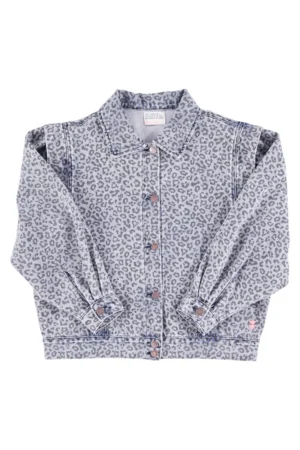 Veste Denim bleu délavé à imprimé animal – Sisters Department