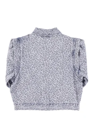 Veste Denim bleu délavé à imprimé animal – Sisters Department