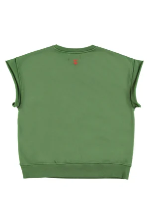 Sweat-shirt à manches courtes Vert avec imprimé « oh yeah » – Sisters Department