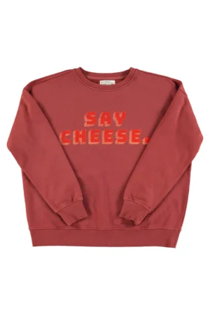Sweat-shirt Bordeaux avec imprimé « say cheese » – Sisters Department