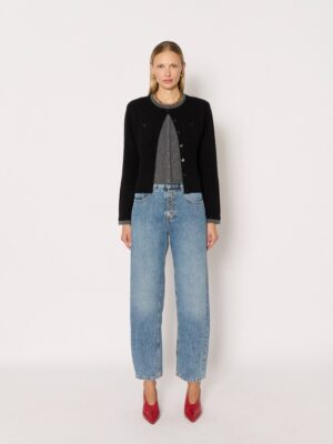 PIMANDABUTTON Jean wide leg taille mi-haute avec braguette à boutons – Berenice