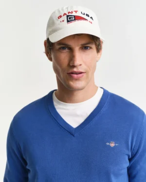 Pull col V en coton classique – Gant