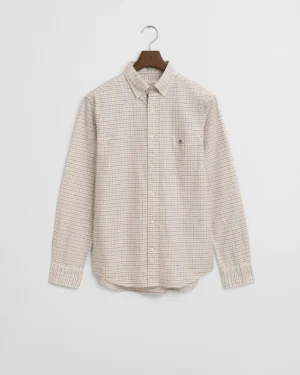 Chemise coupe regular en coton Oxford classique Tattersall – Gant