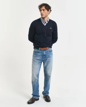 Pull col V en coton classique – Gant