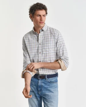 Chemise coupe regular en sergé à carreaux – Gant