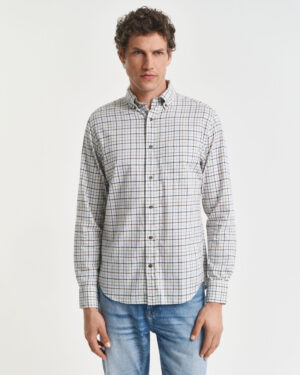 Chemise coupe regular en sergé à carreaux – Gant